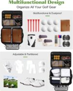 Black BAIXIXIG Golf Trunk Organizer, showing two layers of storage and multiple zippered pockets, made from Oxford fabric.
