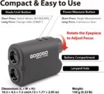 Gogogo Sport Vpro GS03 golf and hunting rangefinder with included carrying case and accessories.