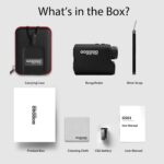 Gogogo Sport Vpro GS03 golf and hunting rangefinder with included carrying case and accessories.