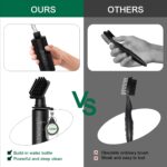 Black Jiskan Pro Golf Club Brush Cleaner with a squeeze water bottle and attached retainer clip, ready for use.
