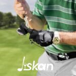 Black Jiskan Pro Golf Club Brush Cleaner with a squeeze water bottle and attached retainer clip, ready for use.