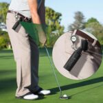 Black Jiskan Pro Golf Club Brush Cleaner with a squeeze water bottle and attached retainer clip, ready for use.