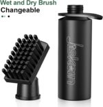 Black Jiskan Pro Golf Club Brush Cleaner with a squeeze water bottle and attached retainer clip, ready for use.