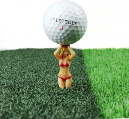 A set of six KOFULL novelty golf tees in various bright colors and humorous shapes, packaged in a gift box.