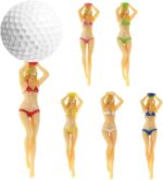 A set of six KOFULL novelty golf tees in various bright colors and humorous shapes, packaged in a gift box.