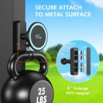 Black magnetic phone holder attached to a golf cart, holding a smartphone securely in place.