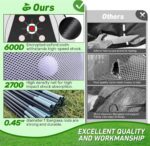 Zensouds 10x7FT black golf hitting net with multiple targets, shown with a golf practice mat and golf balls.